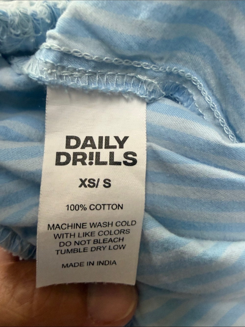 Daily Drills Light Blue Striped Lounge Shorts - Picture 4 of 4